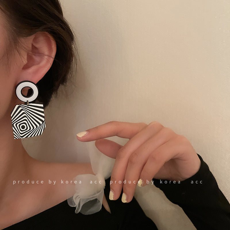 Silver Post Geometric Acrylic Earrings