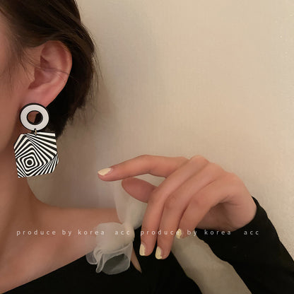 Silver Post Geometric Acrylic Earrings