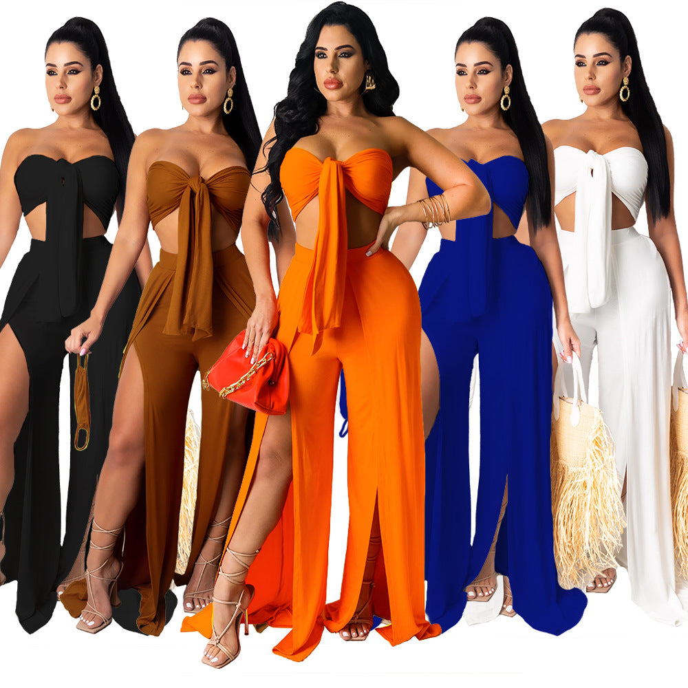 Solid Color Skirt Set