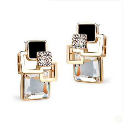 Popular Square Crystal Earrings