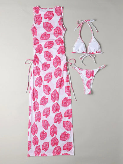 Print Mesh Three-piece Suit