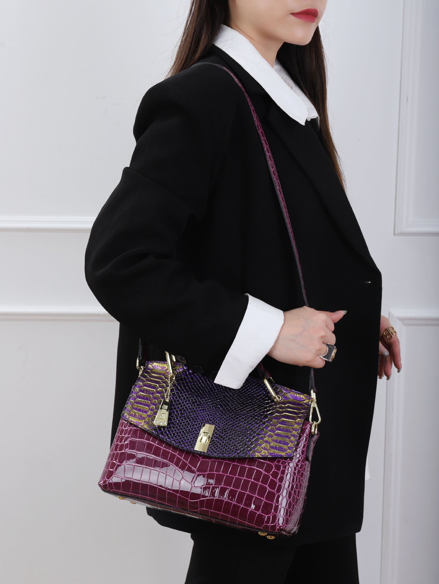 Snake Pattern Crossbody Bag