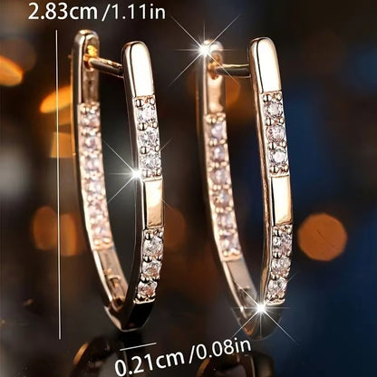 V Shape Zircon Luxe Earrings