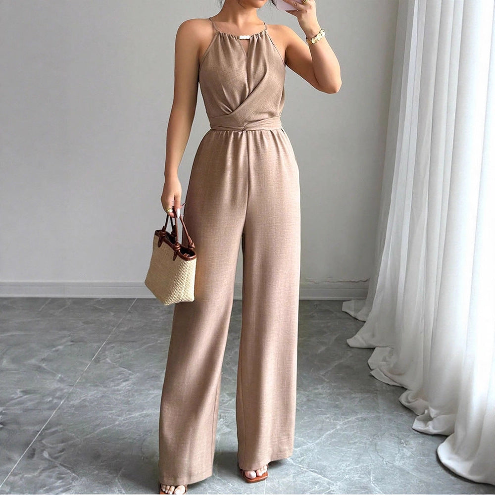 Tie Up Halter Neck Off Shoulder Comfortable Jumpsuit