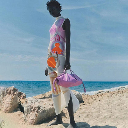Printed Half Turtleneck Dress