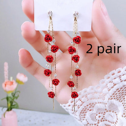 Flower Long Earrings