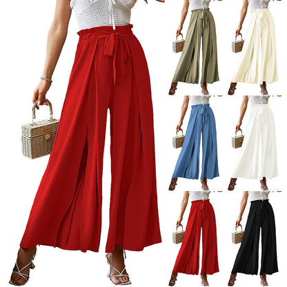 Loose High Waist Pleated Wide Leg Pants