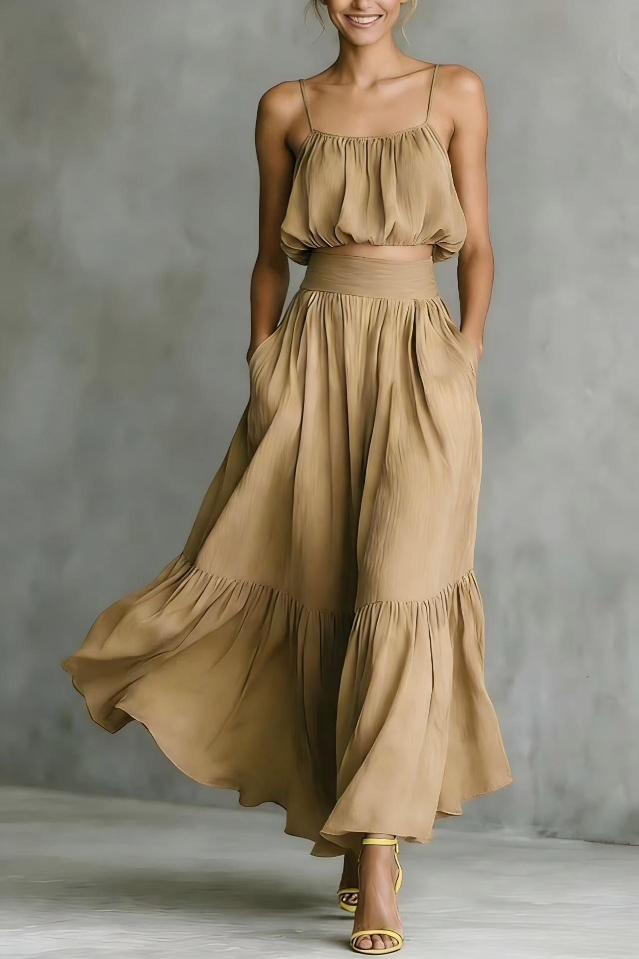 High-Waist Flared Skirt Set