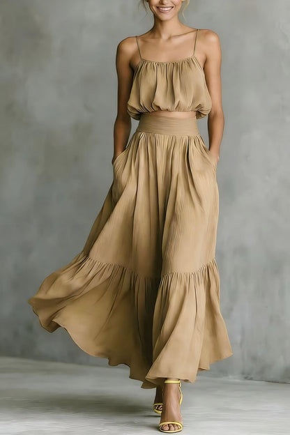 High-Waist Flared Skirt Set