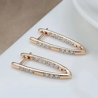 V Shape Zircon Luxe Earrings