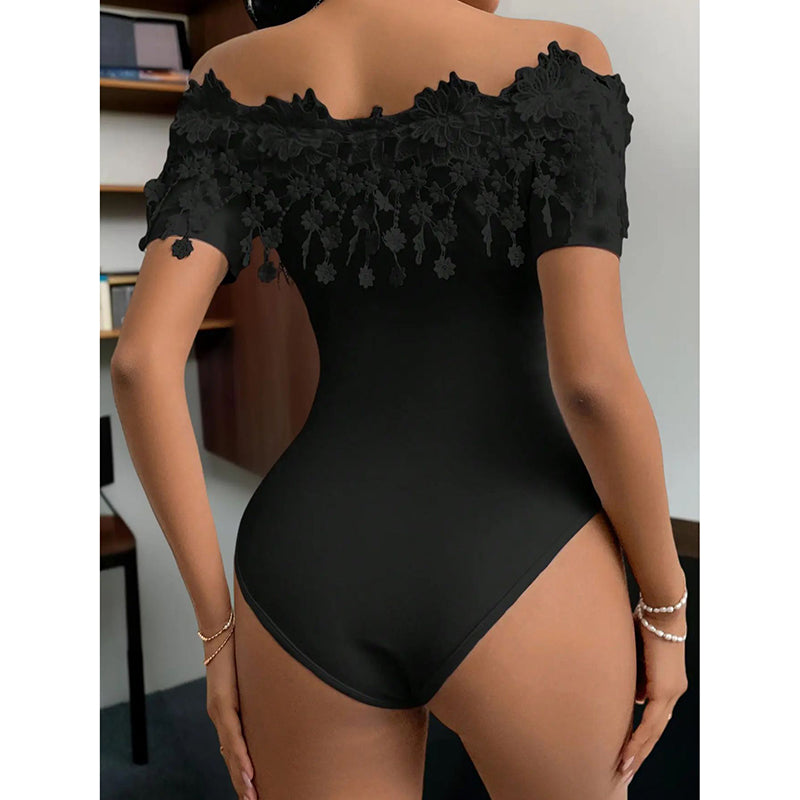 Women's Off Shoulder Short Sleeve Bodysuit