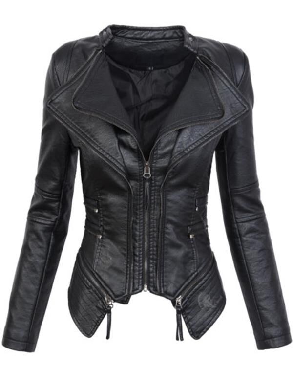 PU Leather Patchwork Jacket