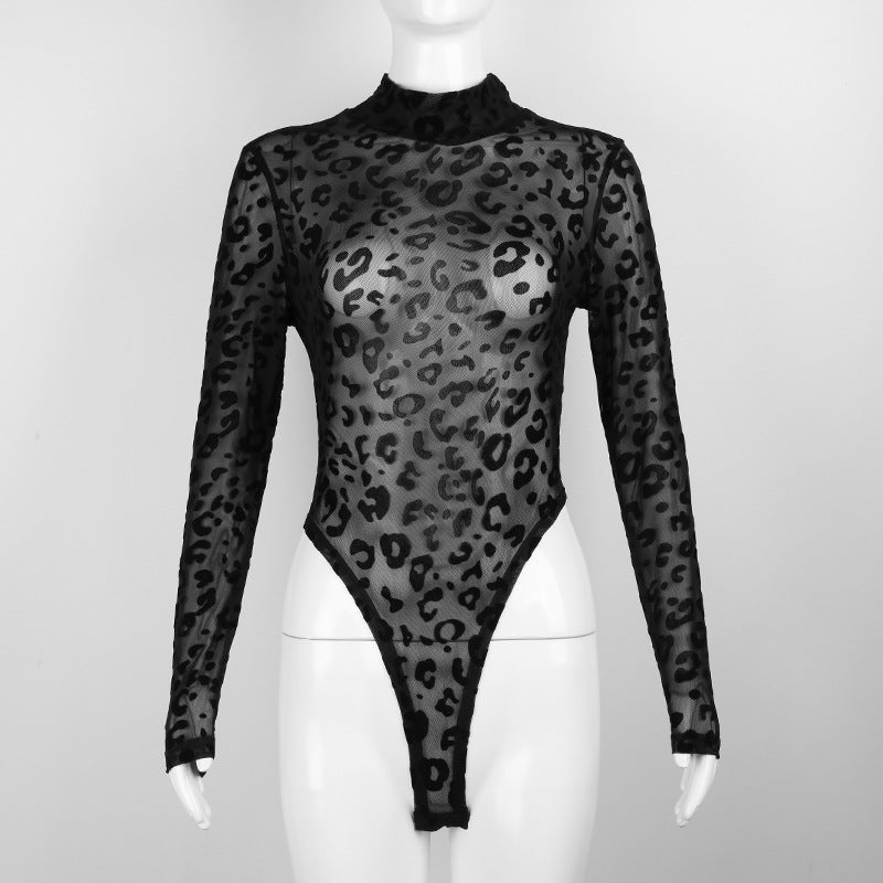 Sheer Mesh Long Sleeve Bodysuit