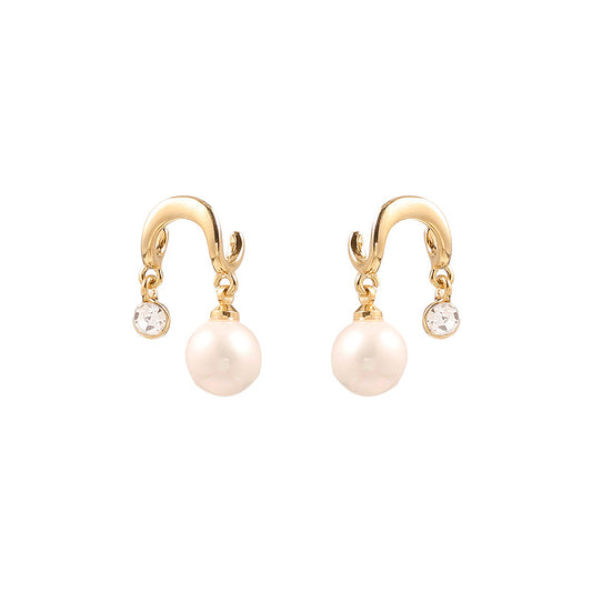 Small Design Pearl Earrings Simple Female Compact