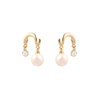 Small Design Pearl Earrings Simple Female Compact