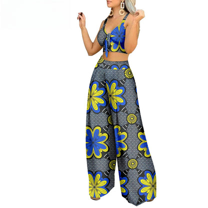 African Ethnic Print Batik Two-piece Suit
