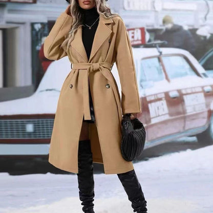 Double-Breasted Belted Trench Coat