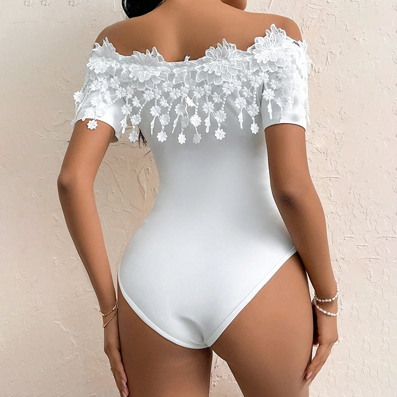 Women's Off Shoulder Short Sleeve Bodysuit