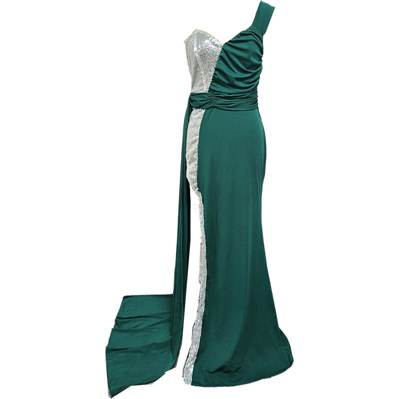Sequin Sling Maxi Evening Dress