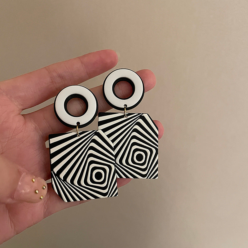 Silver Post Geometric Acrylic Earrings
