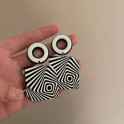 Silver Post Geometric Acrylic Earrings