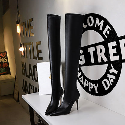 Pointed Toe Over Knee Boots