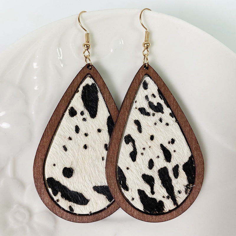 Leopard Print Cowhide Earrings