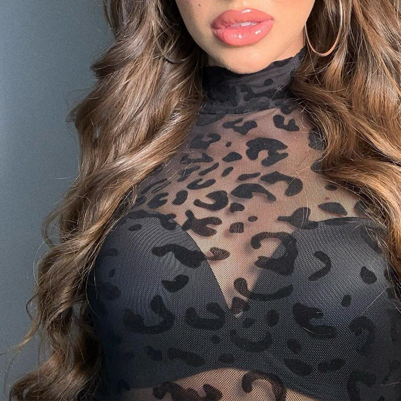Sheer Mesh Long Sleeve Bodysuit