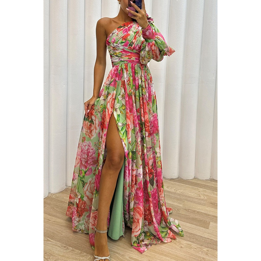 Floral Print Split Maxi Dress