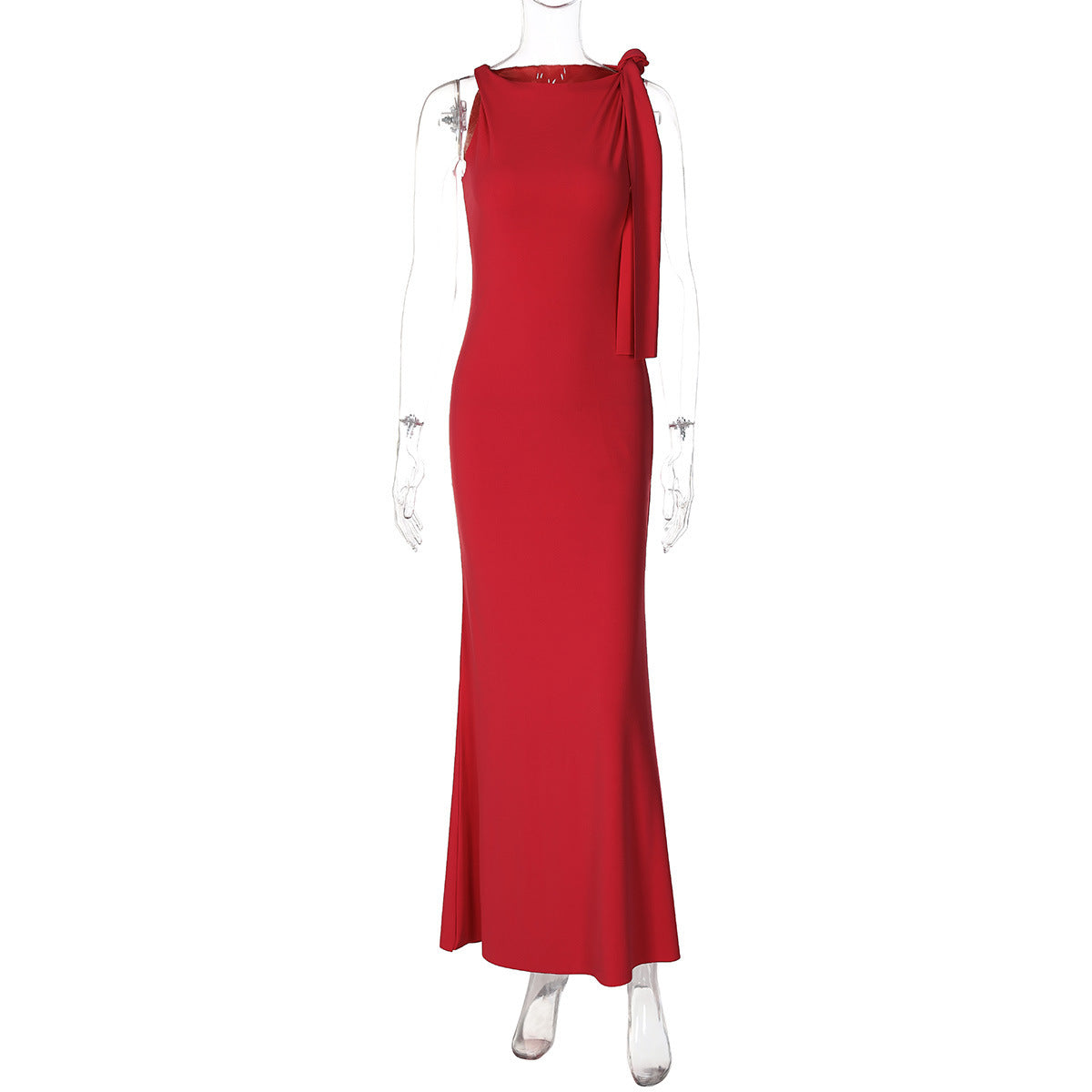 One Shoulder Ribbon Dress