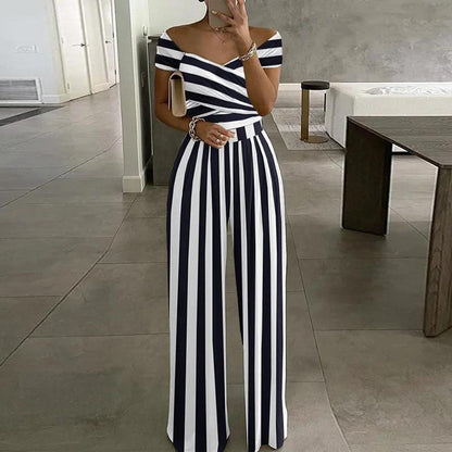 Off Shoulder Printed Jumpsuit