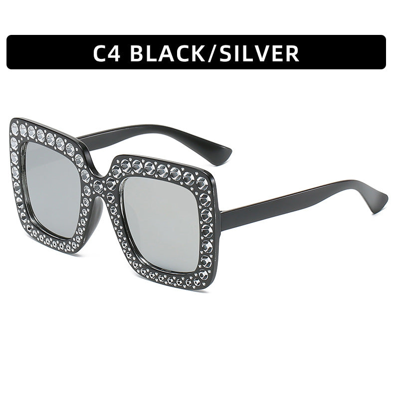 Rhinestone Square Sunglasses