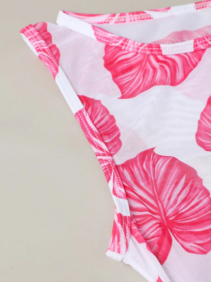 Print Mesh Three-piece Suit