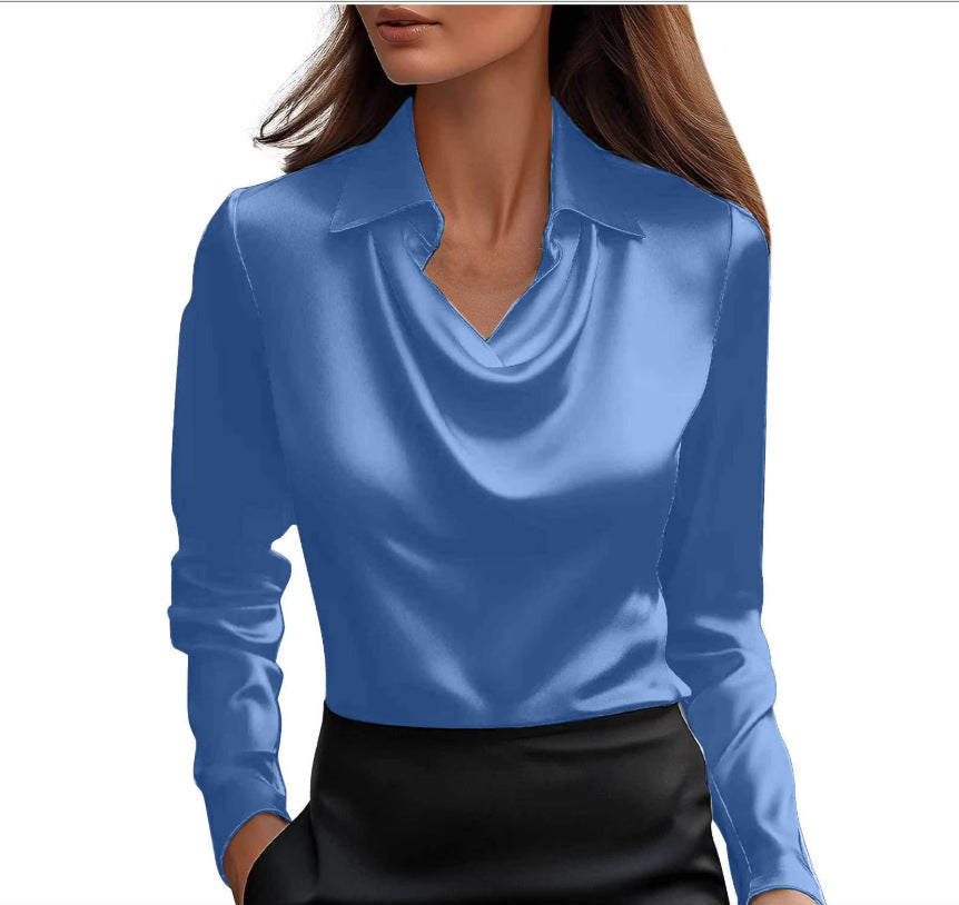Satin Swing Collar Shirt