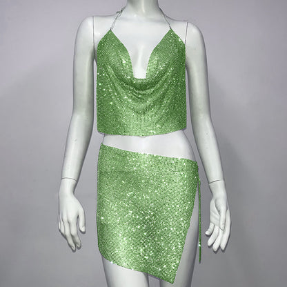 Halter Spaghetti Straps Skirt Outfit Women