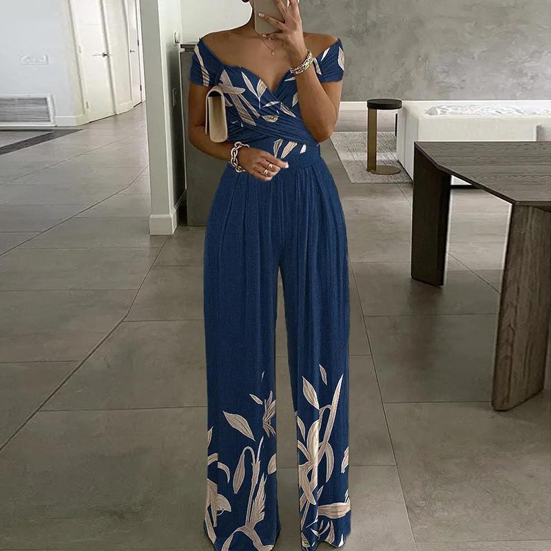 Off Shoulder Printed Jumpsuit