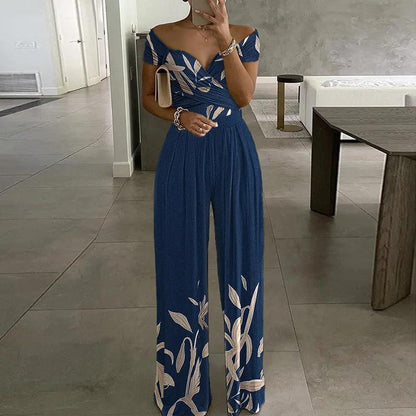 Off Shoulder Printed Jumpsuit