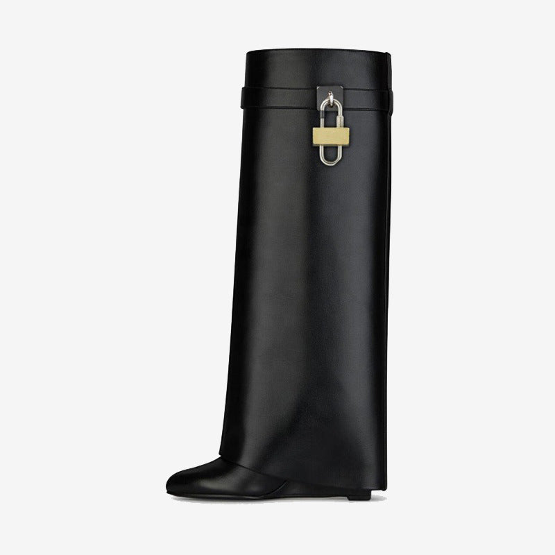 Wedge Heel Pants Boots