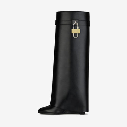 Wedge Heel Pants Boots