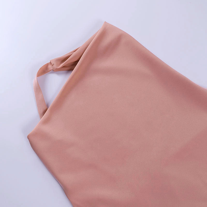 Satin Party Dress V Neck Backless  Dress