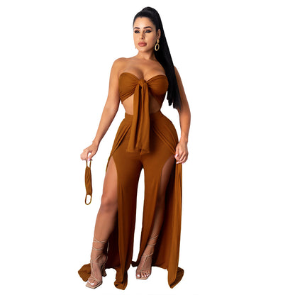Solid Color Skirt Set