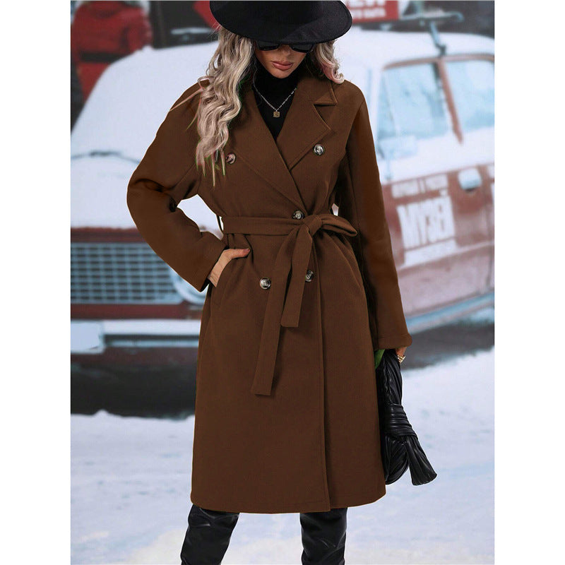 Double-Breasted Belted Trench Coat