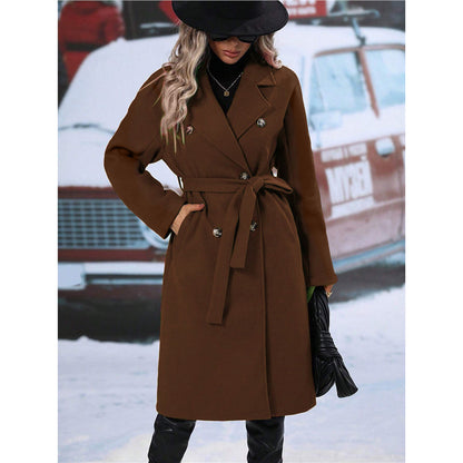 Double-Breasted Belted Trench Coat