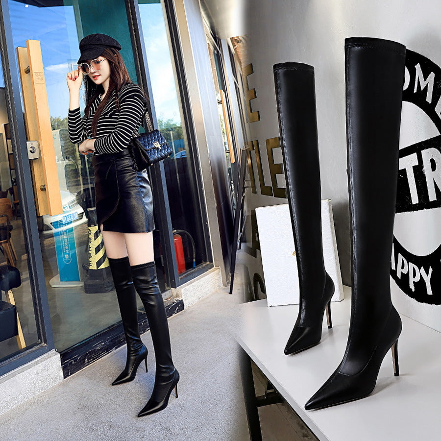Pointed Toe Over Knee Boots