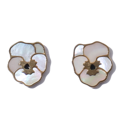 Retro Shell White Flower Earrings Women
