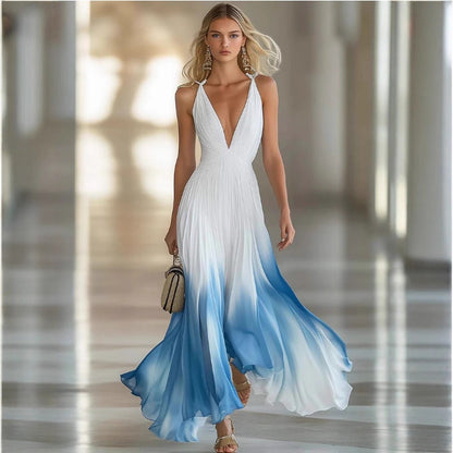 Elegant Pleated Chiffon Dress