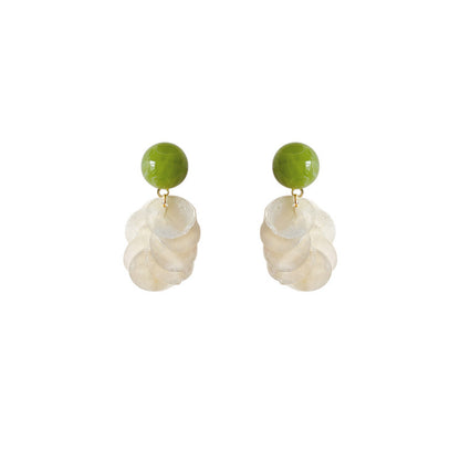 Mori Style Green Vacation Style Shell Earrings