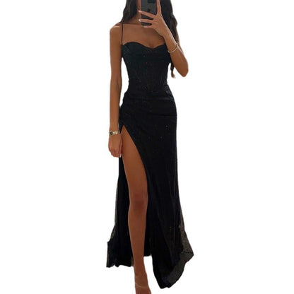Fashion Evening Party Slim V-neck Long Dresses