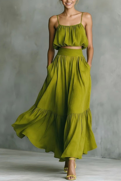 High-Waist Flared Skirt Set