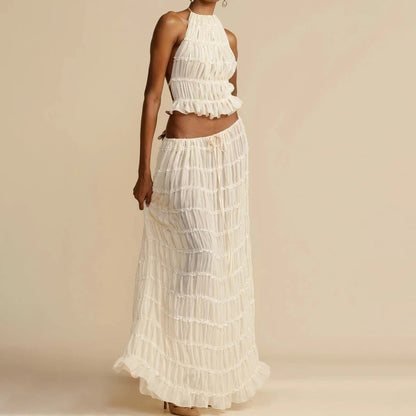 Sexy Sleeveless Backless Cropped Halter Top